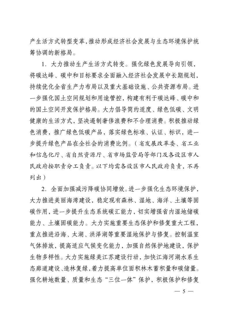 《江蘇省碳達峰實施方案》印發(fā) 實施“碳達峰八大專項行動” 《江蘇省碳達峰實施方案》印發(fā) 實施“碳達峰八大專項行動”